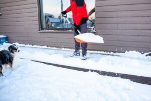 Safe Paw and Safe Thaw pet-safe propylene glycol ice melt on concrete driveway